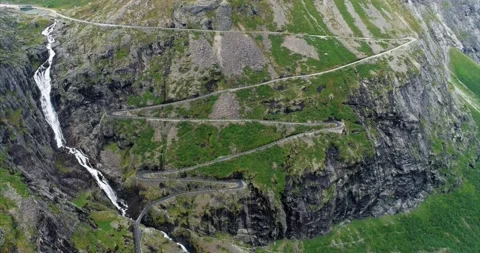 Aerial trollstigen Stock Footage 184056724
