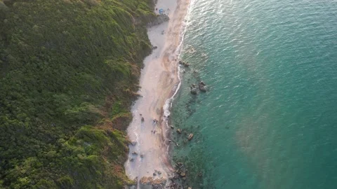 Aerial tropical beach Stock Footage 206487983