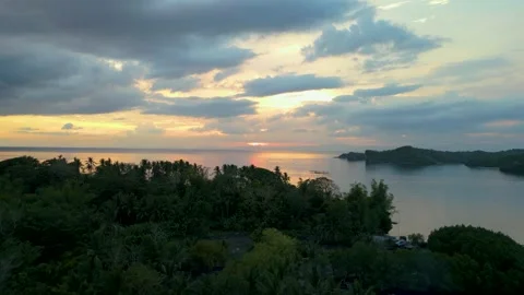 Aerial Tropical Sunset Stock Footage 263497257