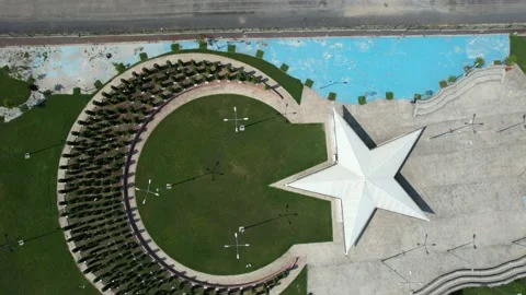Aerial turkish flag park Stock Footage 202298024