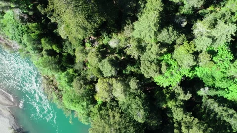 Aerial of turquoise river Stock Footage 259786295
