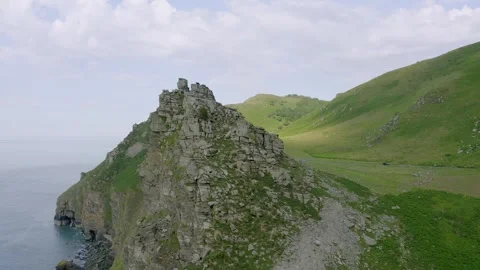 Aerial of Two Interlinking Granite Hills, Devon, England 스톡 동영상 251052211