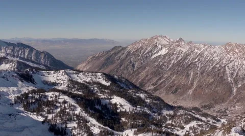 Aerial two mountains valley Stock Footage 44616664