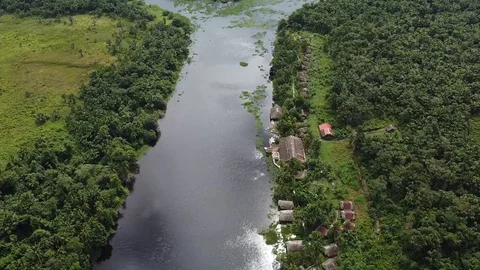 AERIAL Of Two Rivers Joining To Become O... | Stock Video | Pond5