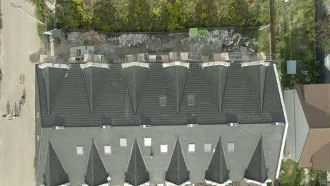 Aerial Unfinished Construction 3 object From Quadrocopter. Video stock 119829539