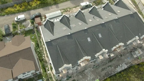 Aerial Unfinished Construction 3 object From Quadrocopter. Stock Footage 119829883