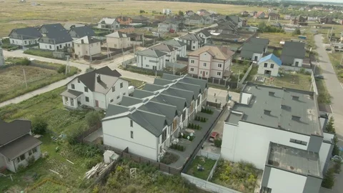 Aerial Unfinished Construction 3 object From Quadrocopter. Stock Footage 119830501