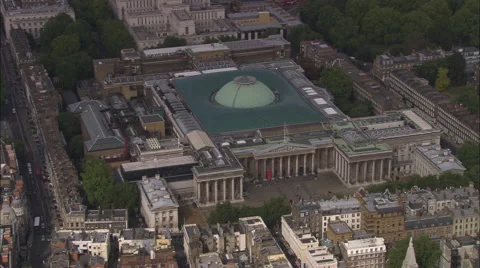 AERIAL United Kingdom-British Museum Stock Footage