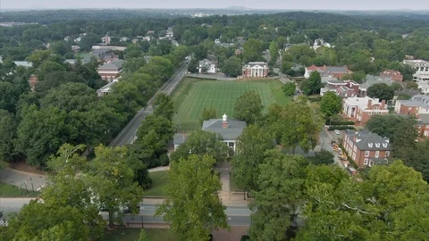 Aerial: University of Virginia. Charlottesville, Virginia, USA Stock Footage