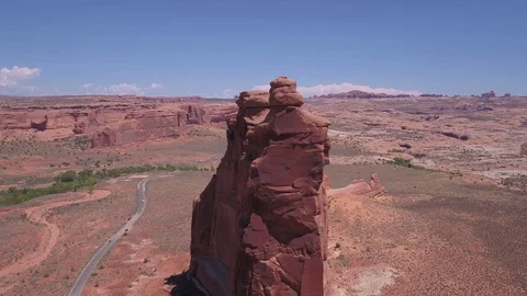 Aerial Utah Arches National Park July 2017 Sunny Day 4K Inspire 2 Stock Footage