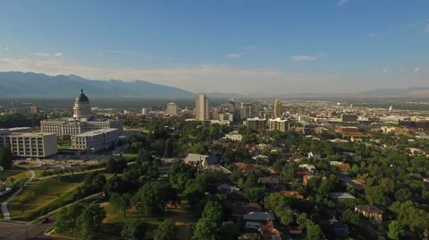 Aerial Utah Salt Lake City Stock Footage