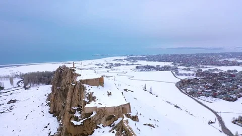 Aerial Van Lake and Van Castle, Turkey 5 스톡 동영상 125759341