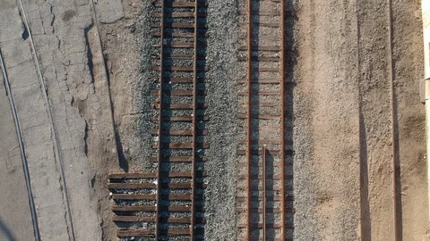 Aerial Veiw Of Old Train Tracks HD Stock Footage