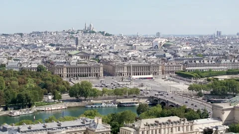 Aerial vertical drone view of Concorde Place and Garnier palace Stock Footage 252097297