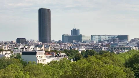 Aerial vertical elevator of Montparnasse tower in Paris france Stock-Footage 252097086