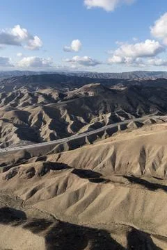 Aerial Vertical View 14 Freeway Near Agua Dulce California Stock Photos