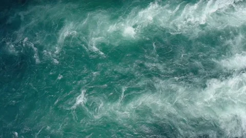 Aerial Vertical View Over The Surface Of A Mountain River. lovatnet Norway Stock Footage 221330839