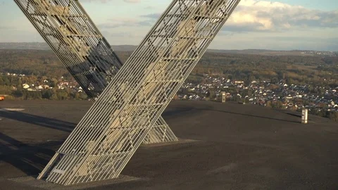 Aerial vertigo effekt of Saarpolygon Video stock 70513210