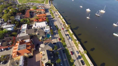 Aerial video of A1A in St Augustine FL Stock Footage 36551940