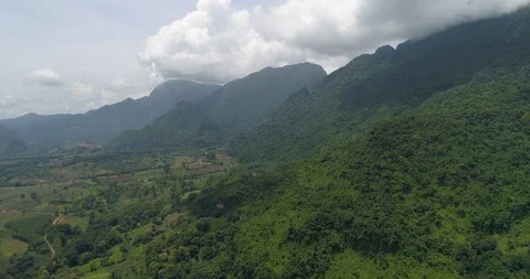Aerial video above tropical forest of Thailand Stock Footage