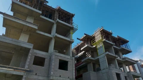 Aerial Video of Active Building Site With Architects On-Site Stock Footage 343617203