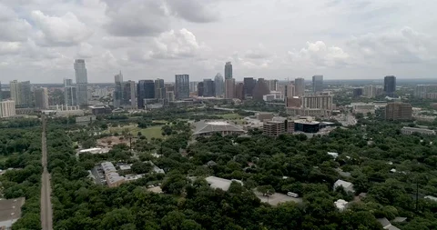 Aerial Video - Angular shot moving toward downtown Austin Stock Footage 109185323