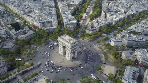 Aerial video of Arc De Triomphe in Paris 4K (4 of 4) 動画素材 101265209