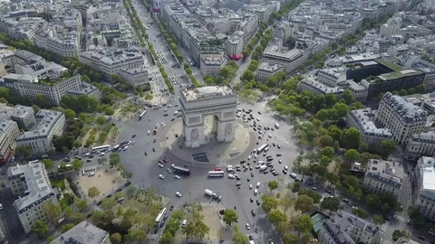 Aerial video of Arc De Triomphe in Paris 4K (3 of 4) 動画素材 101265210