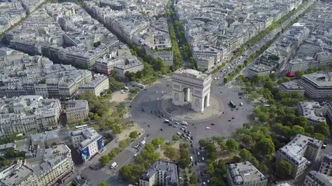 Aerial video of Arc De Triomphe in Paris 4K (1 of 4) 動画素材 101265211