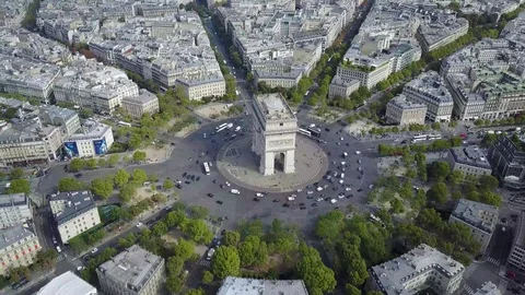 Aerial video of Arc De Triomphe in Paris 4K (2 of 4) 動画素材 101265212