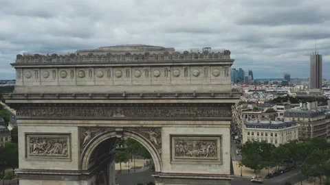 Aerial video of the Arc de Triomphe in Paris, Drone Shoot, Footage Stock Footage 135665152
