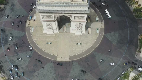 Aerial video of the Arc de Triomphe in Paris, Drone Shoot, Footage Stock Footage 135665239