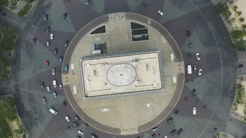 Aerial video of the Arc de Triomphe in Paris, Drone Shoot, Footage Stock Footage