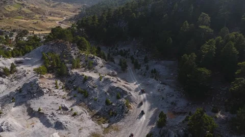 Aerial Video ATV and UTV Adventure in Mountain Area Stock Footage 341383968