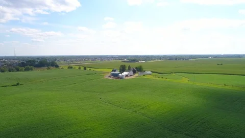 Aerial video Bettendorf Iowa farmland agriculture 4k 60p Stock Footage