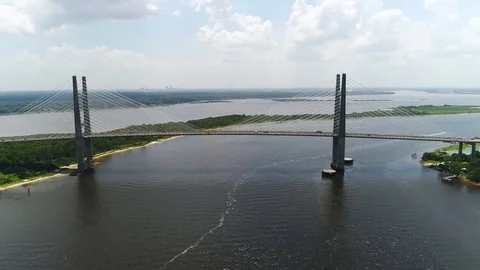 Aerial Video of a Cable Bridge #04 Vídeos de archivo 77490741