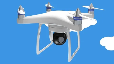 Aerial video capturing with drone unit with animation of clouds Stock Footage 75076530