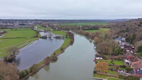 Aerial Video of Caversham Heights in Reading UK Stock Footage 329397015