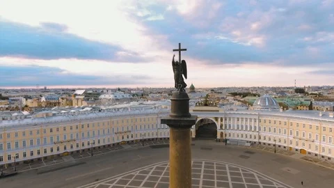 Aerial video of central St. Petersburg, Russia Stock Footage