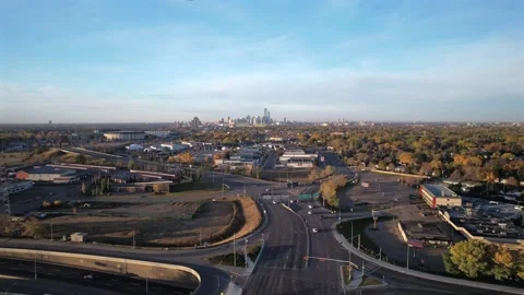 Aerial Video Clip of Intersection in Edmonton, Alberta, Fall of 2024 Stock Footage 289914805