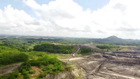 Aerial video of coal mining area Stock Footage 170441157