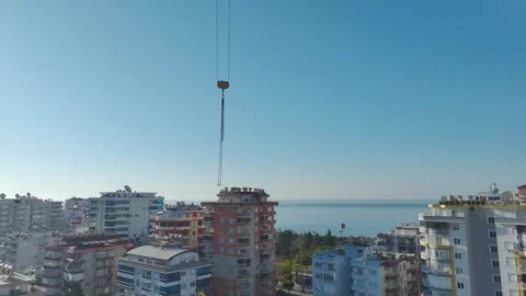 Aerial Video: Construction Progress Captured From Above With Cranes and Concrete Video stock 342492101