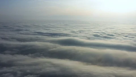 Aerial video dawn over the clouds drone shot Stock Footage 124232417