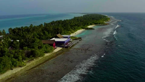 Aerial video of a drone flying over a picturesque beach Stock Footage 243081005