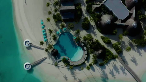 Aerial video of a drone flying over a picturesque beach Stock Footage 243082756