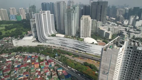 Aerial Video Drone Shot of BGC SM Aura Stock Video Pond5