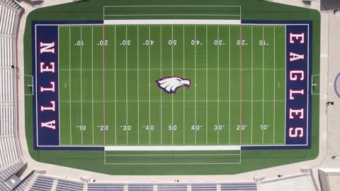Aerial video of Eagle Stadium in Allen, Texas Stock Footage 341434359