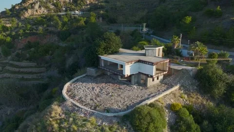 Aerial Video of Empty House Frame by Coastline Video stock 342798397