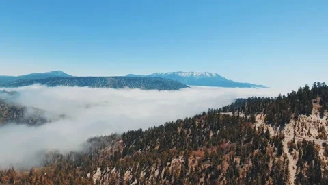 Aerial video of endless cloudscape and hilltops in California, USA Video stock 138642806