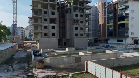 Aerial Video of Engineers Coordinating Work on Construction Site Stock Footage 343595008